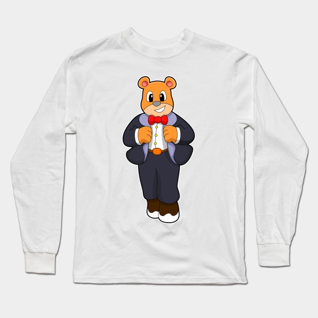 Bear as Groom with Suit Long Sleeve T-Shirt by Markus Schnabel